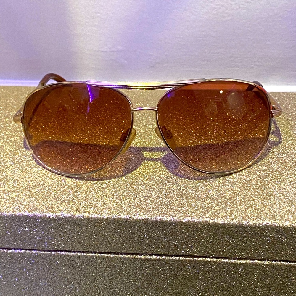 Light tan/brown aviator sunglasses